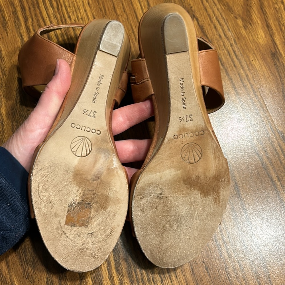 Coclico Leather Wedge Sandal with Zipper - Picture 7 of 11